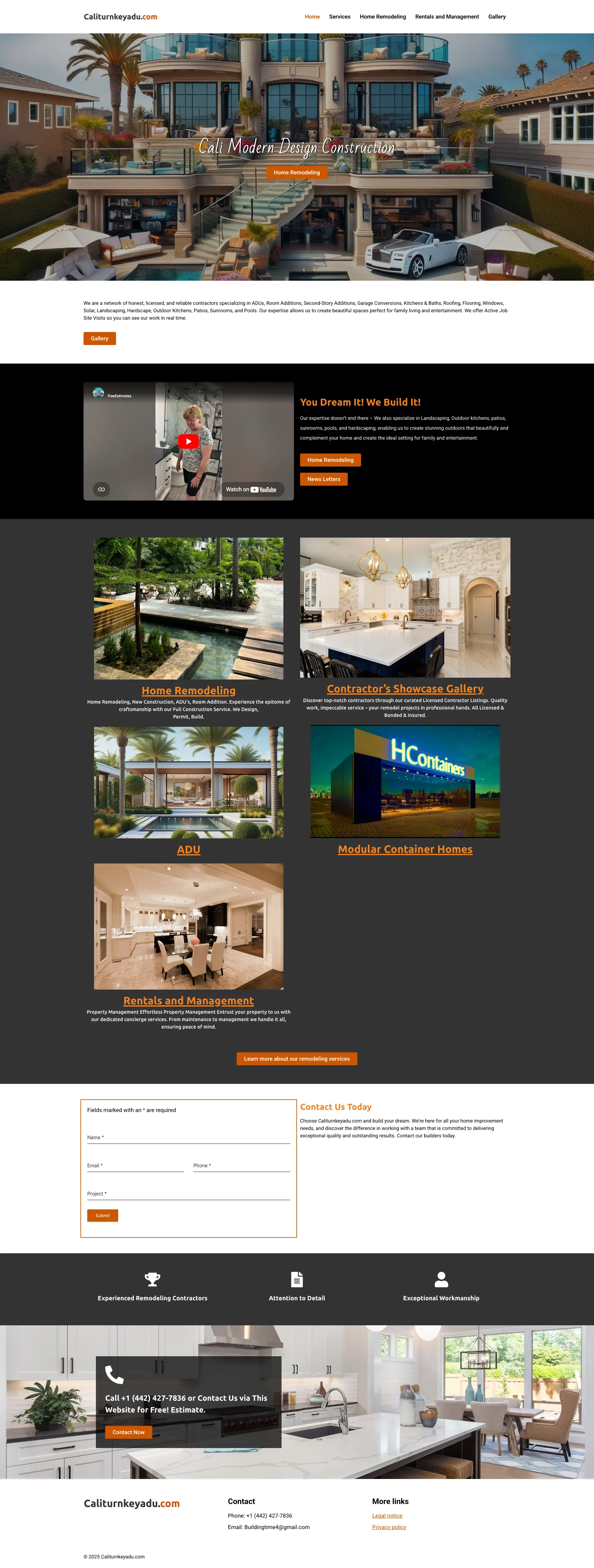 Cali Modern Design website preview