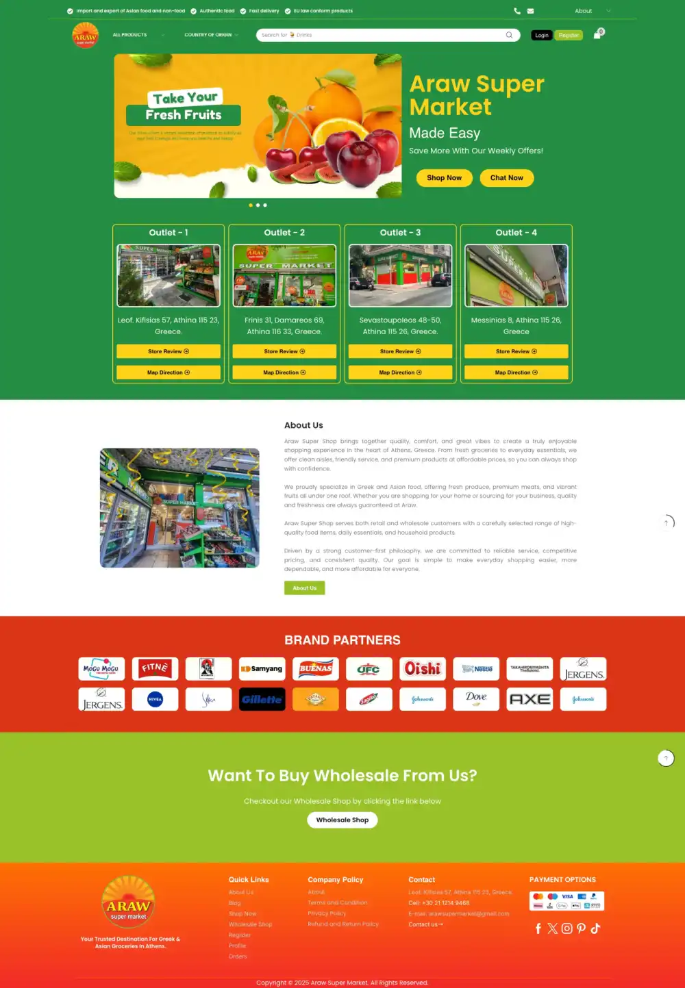 Araw Supermarket website preview