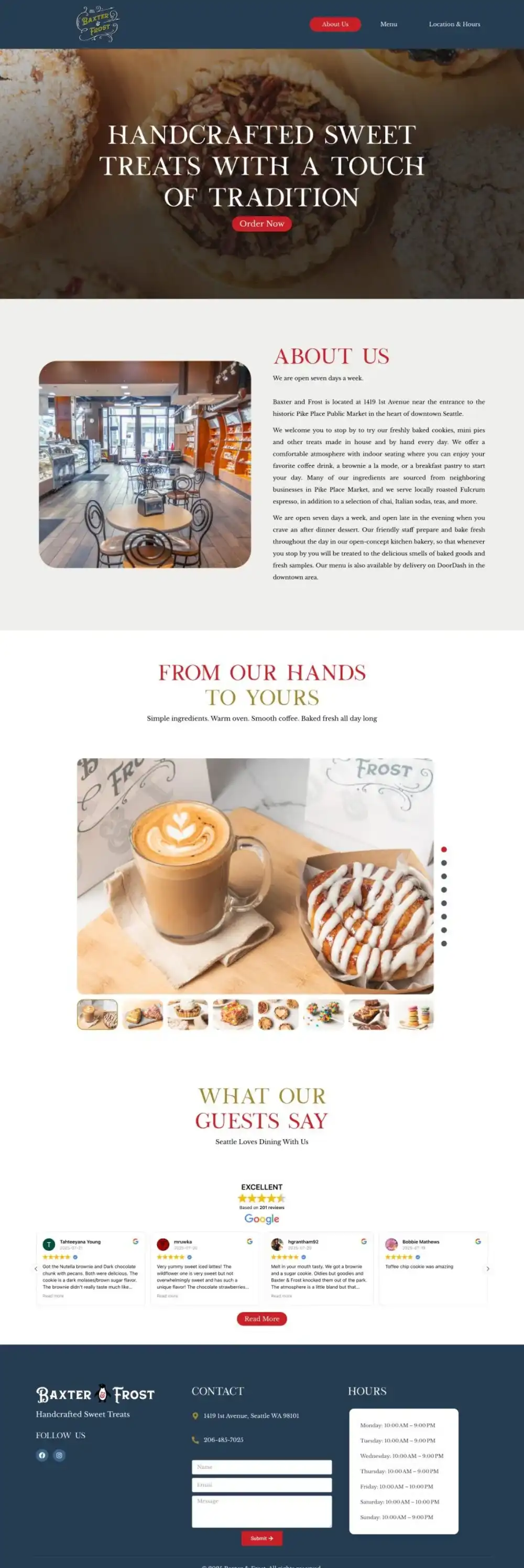 Baxter & Frost website preview
