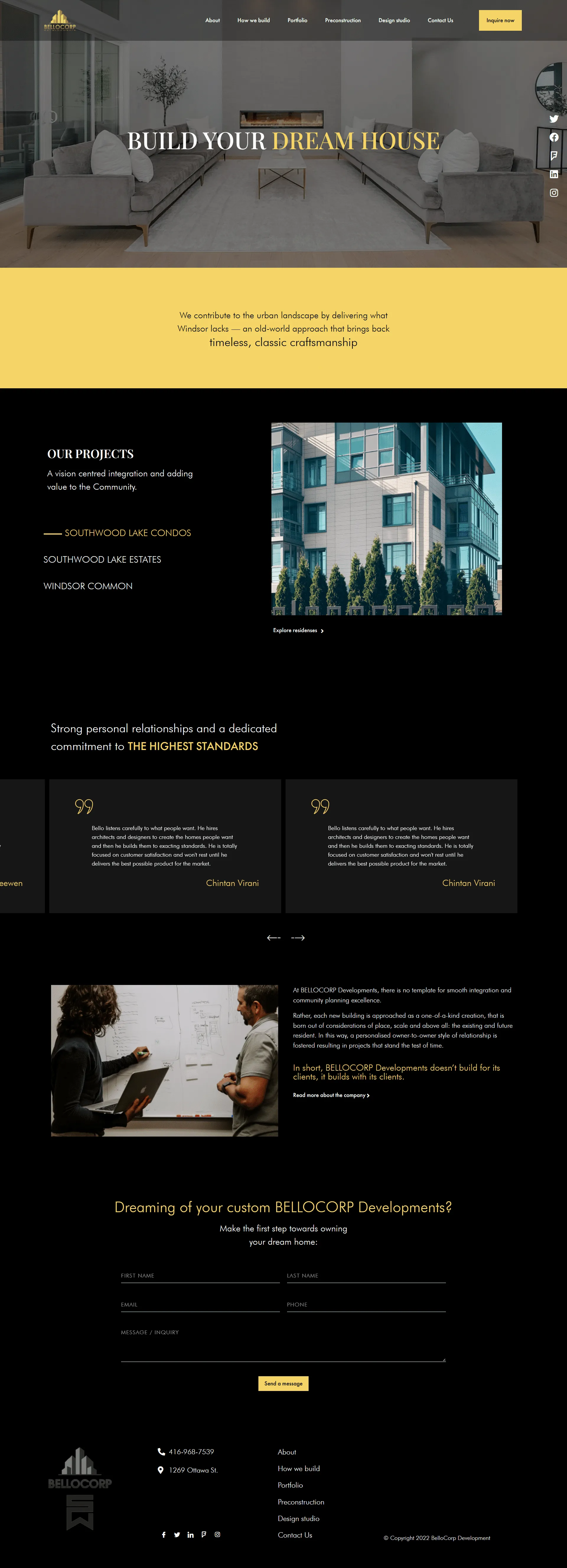 Bellocorp website preview