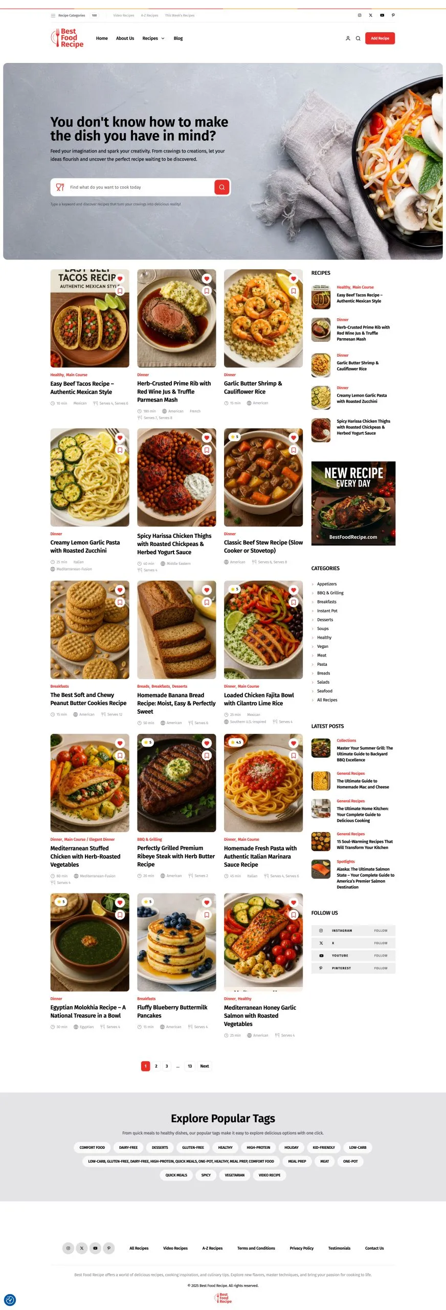 Best Food Recipe website preview