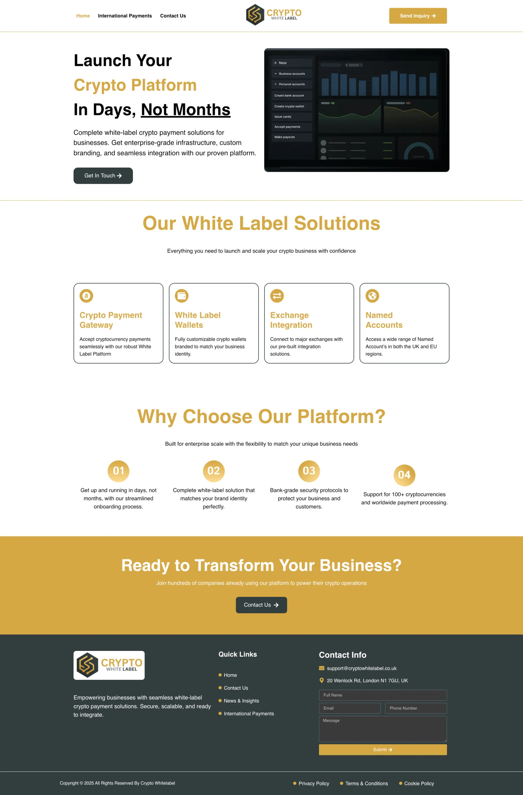 Crypto White Label website preview