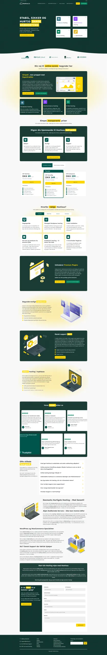 Hostious website preview